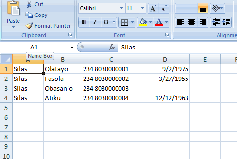 csv format